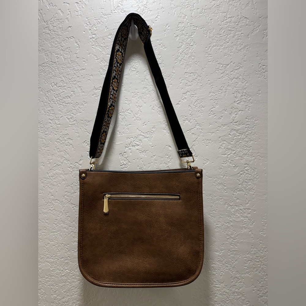 HKCLUF Hobo Handbag Vegan Leather brown tassel  strap